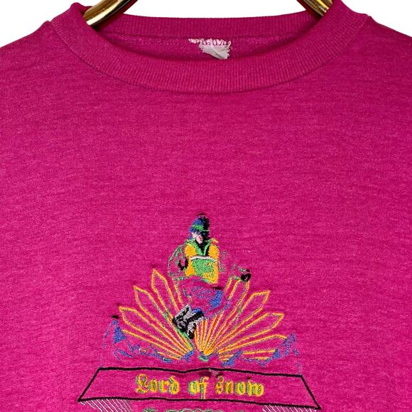 Vintage 90s Medium Lord of Snow Innsbruck Austria Sweatshirt Embroidered - Picture 4 of 8